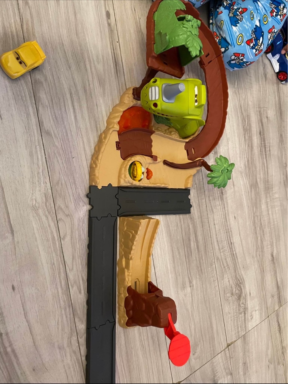 Kids Toy Dino Playset with Green Excavator - Unbranded